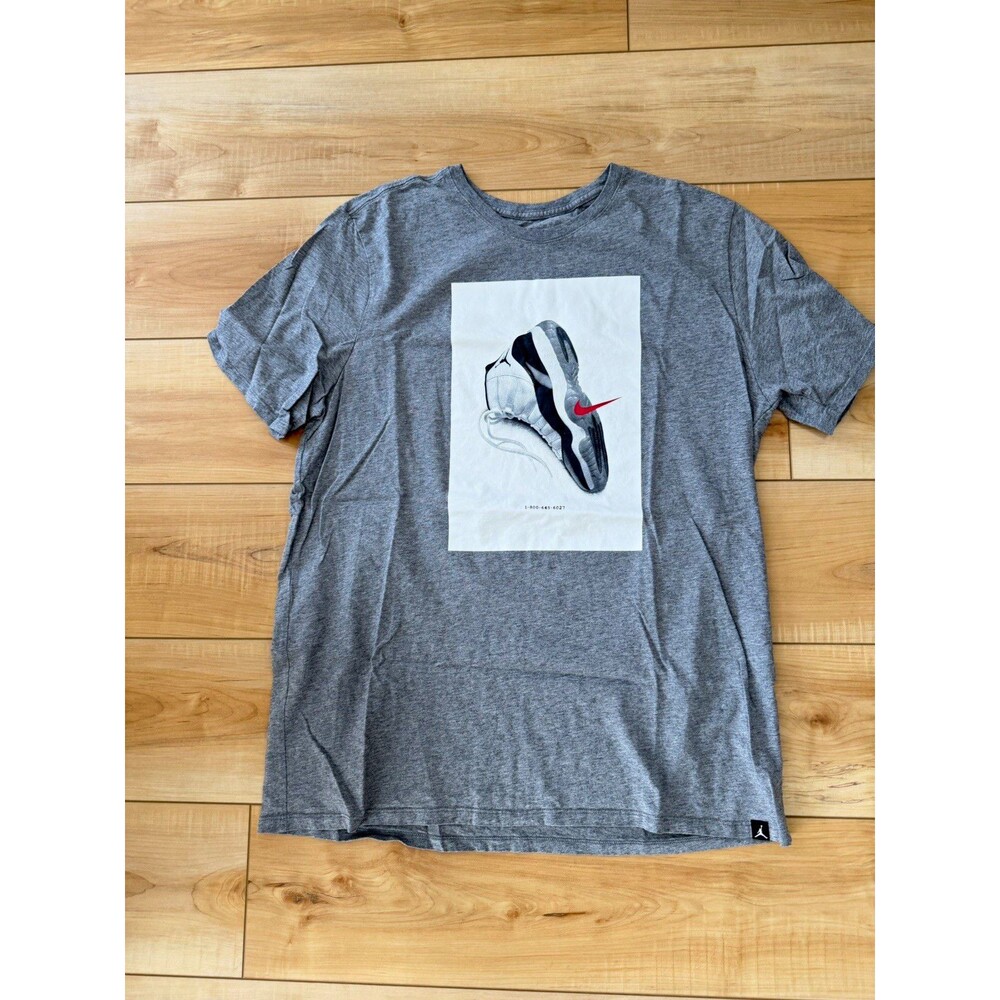Jordan Men's Gray Retro Concord Crew Neck Short Sleeve T-Shirt 2XL Regular